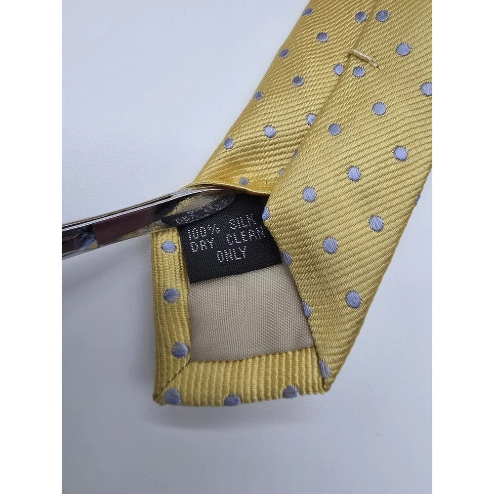 Michelsons of London Gold Blue Geometric Men's 100% Silk Tie 58